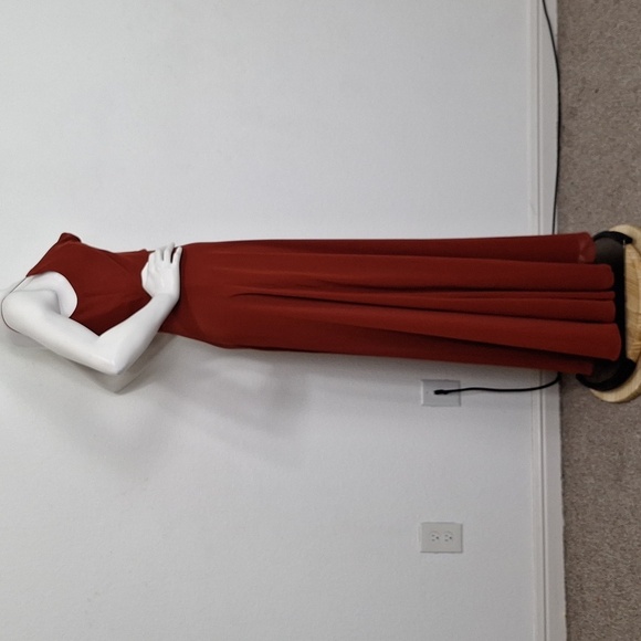 Jenny Yoo Dark Rust English Rose Colby Cocktail Party Slip Maxi Dress Size 4 - Picture 5 of 10